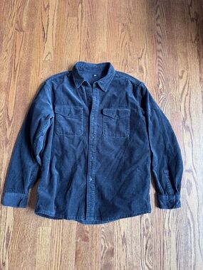 Uniqlo Large Charcoal Gray Corduroy-Lined Jacket Sz L